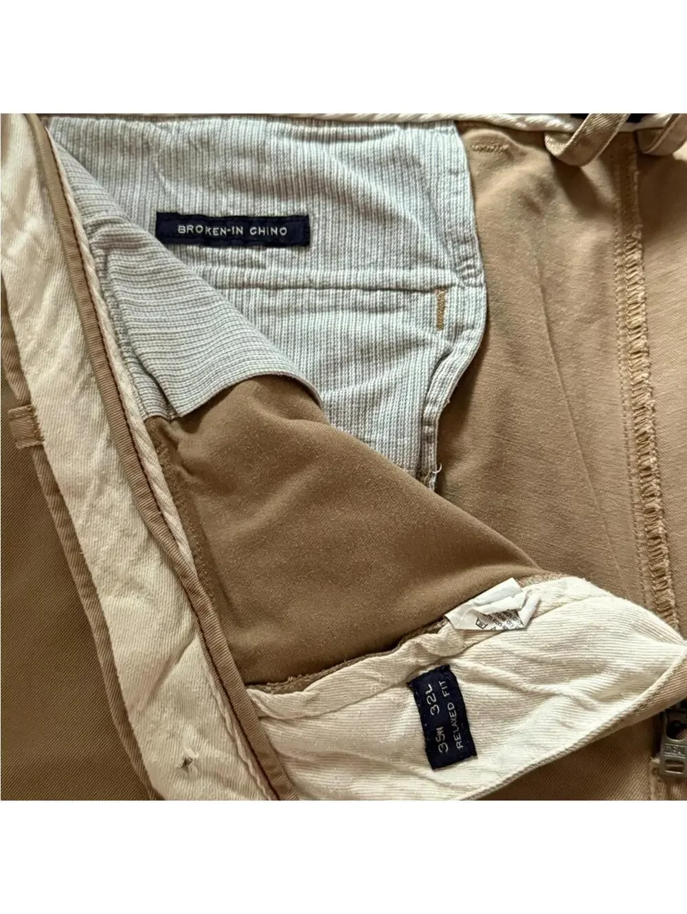 Vintage J. Creew Broken In Chino Relaxed Fit British Tan 35 x 32